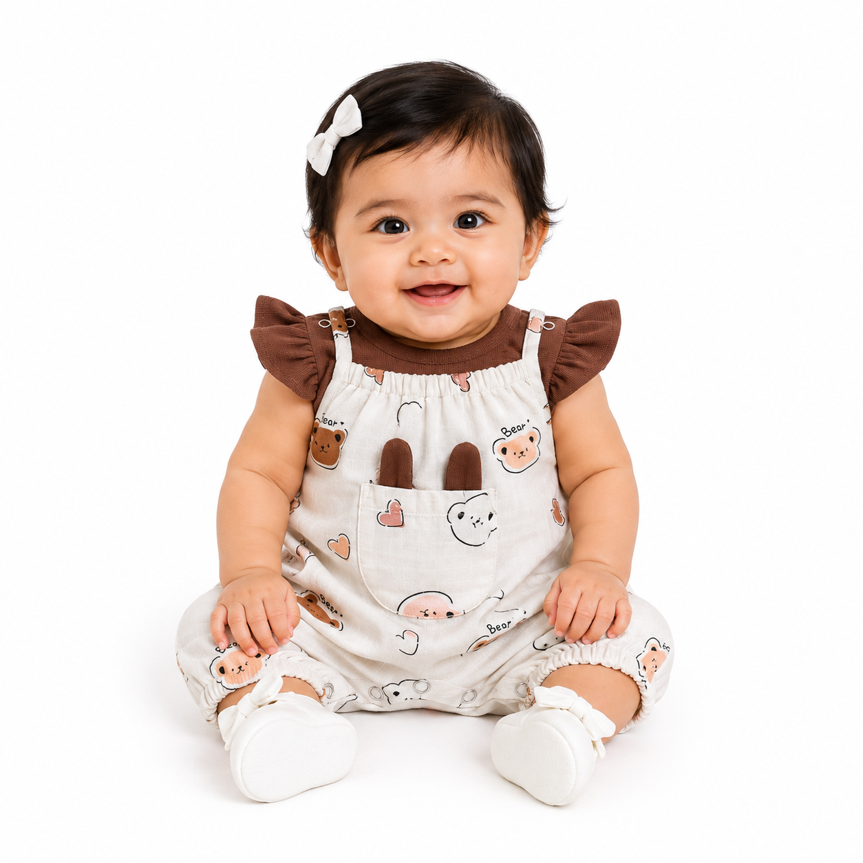 Honey Bear Pocket Romper Set